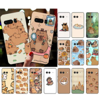 Cute Cartoon Capybara Animal Phone Case For Google Pixel 8 7 Pro 7A 7 6A 6 Pro 5A 4A 3A Pixel 4 XL Pixel 5 6 4 3 3A XL