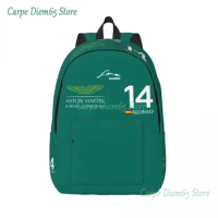 Fernando Alonso 14 Aston Martin Travel Canvas Backpack Men Women School Laptop Bookbag College Student Daypack Bags
