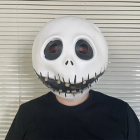 New The Nightmare Before Christmas Jack Latex Mask Halloween Costume Horror Scary Pumpkin Skull Helmet Carnival Easter Purim