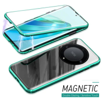 Case For Honor X9a RMO-NX1 Case Double-sided Glass Magnetic Flip Shell Honer X40 X9 A X 9A HonorX9a 5G 360° Full Coverage Fundas