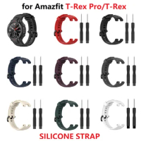 30PCS Watch Strap for AMAZFIT T-REX Pro / T-REX Smartwatch Silicone Bracelet Steel Buckle Watchband Replacement Accessories