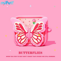 MiFuny Pink Butterfly Huawei Freebuds Pro Case Decoration Cute Silicone Shell Cover Protective Case Earphone Accessories