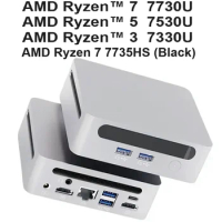 SZBOX Ryzen 7 7730U 7735HS 7530U 7330U MINI PC WIFI6 BT5.2 Dual Channel DDR4 3200MHz 16GB 500GB NVME SSD Desktop Gaming Computer