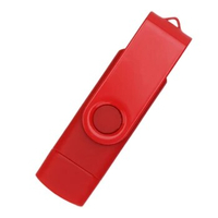 Flash Disk, Oxidized Clip (USB+TYPE C) 3.0 128GB Flash Memory U Disk for Android Device/Pc/Tablet/Mac(Red)