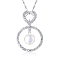 【KATROY】天然珍珠項鍊．7.0 -7.5 mm．愛心．母親節禮物首選(白珍珠)