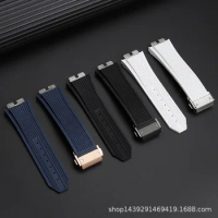 Quick Release Bracelet High Quality FluoroRubber Watchband For hublot Big Bang 411 Series strap 28mm Black Watch Belt