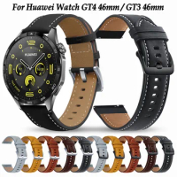 22mm Leather Strap For Huawei Watch GT4 GT 4 46mm Band Bracelet For Huawei Watch 4 Pro GT 2 GT 3 GT2 GT3 Pro 46mm Wristband