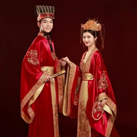Chinese Bride Ancient Wedding Dress Luxury Girl Hanfu Couple Garment Groom Wedding Themed Outfit Traditional Xiuhe Costume