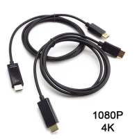 1.8m DP to HDMI-compatible Cable 4K 30Hz DisplayPort to HD Adapter Display Port Video Audio for PC HDTV Projector Laptop