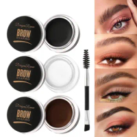 Eyebrow Pomade Brow Mascara Natural Waterproof Long Lasting Creamy Texture 4 Colors Tinted Sculpted Brow Gel With Brush