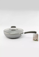 Amercook Amercook 20cm Induction Nonstick Wok Pan with Glass Lid - Newly Improved Lavastone 2.0