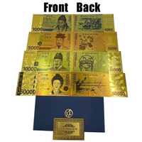 Beautiful Korea won 1000 5000 10000 50000 24K gold foil banknotes commemorative Notes for collection gifts