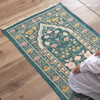 Muslim Carpet Prayer Rug Blanket Tapete with Tassel Portable Lap Rugs Islamic Mat Blanket Home Decoration 70x108cm