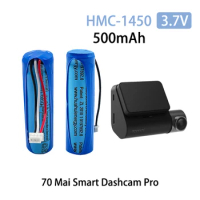 3.7V 500 mAh Li-ion Battery For 70mai Smart Dash Cam Pro ,Midrive D02 HMC1450 Recorder 3-wire Plug 14*50mm+Free shipping by air