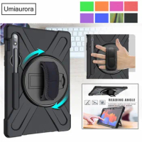 For Samsung Tab S7 Plus Heavy Duty Rugged Shockproof Case 360 Rotating Kickstand Cover Strap for Samsung Tab S7 SM-T870/T875 11"