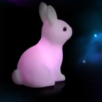Colorful Rabbit Night Lights for Children Baby Gifts Cartoon Cute Animal Bunny Lamp Christmas Decoration Kids Birthday Gift