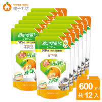 橘子工坊 去油淨味碗盤洗滌液補充包-限定增量包(500+100ml)x12包/箱