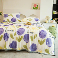 2026 Fleece Coral Fleece Blanket Cloud Mink Fleece Milk Fleece Blanket Sofa Blanket Office Dormitory
