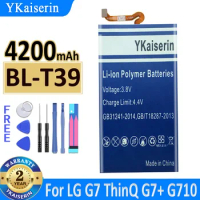 YKaiserin BL-T39 Battery for LG G7 G7+ G7ThinQ LM G710 ThinQ G710 Q7+ LMQ610 BL T39 4200mAh Mobile Phone Bateria + Free Warranty