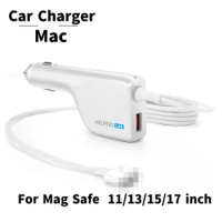DC Car Charger Travel Adapter For Mac Book Pro Air Mac safe 2 Cable 85W 60W 45W Magnetic T L Retina