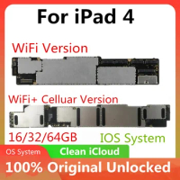 For iPad 4 Motherboard WiFi Celluar 3G Original Unlocked Logic Board Full Chips Support OS Update Full Tested A1458 A1459 A1460