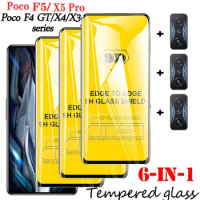 poco F5 glass for xiaomi poko f4 gt tempered glass poco x3 x4 pro 5g gt screen protector pocco x 5 camera protection poco x5 pro