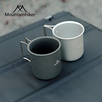 山之客戶外折疊便攜式野餐杯可收攏把手不銹鋼馬克杯登山杯咖啡杯