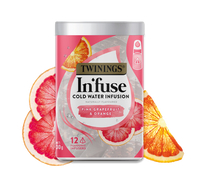 【TWININGS 唐寧茶包】夏天就是要喝冷泡茶Cold Infuse冷泡茶新品系列～葡萄柚/柳橙茶包 12入/罐