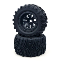 1 Set MX-07 2Pcs 188Mm Tire Wheel Tyre 8752 8753 For ZD Racing MX-07 MX07 MX 07 1/7 RC Car Replacement Spare Parts Black