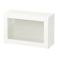 BESTÅ 層架組附玻璃門板, 白色/sindvik 白色/透明玻璃, 60x22x38 公分