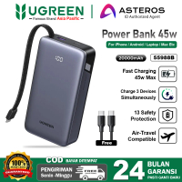 UGREEN Powerbank 20000mah Built-in Cable Type C Fast Charging 45W 67W 145W Max