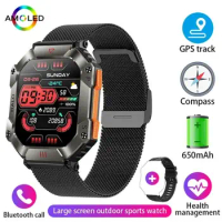 Men's Bluetooth call smartwatch, 2024 GPS, outdoor military smartwatch, Xiaomi, Android, IOS, IP68 waterproof, fitness watch AI