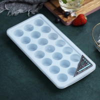 【樂邁家居】矽膠 圓形 製冰模具 製冰盒(附蓋 21格)