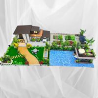 【上芳香業】紙紮屋 紙紮用品 華麗別墅+碼頭+花園+農地 2層樓電梯別墅(附地契)