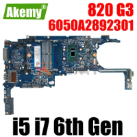 For HP Elitebook 820 G3 Laptop Motherboard Mainboard with I5 I7 6th Gen CPU 6050A2892301 Motherboard