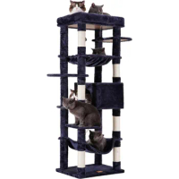 Heybly Cat Tree for Large Cats 20 lbs Heavy Duty,69 inches XXL Cat Tower for Indoor Cats,Multi-Level Cat Furniture Condo