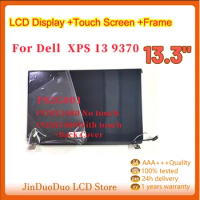 13.3" For Dell XPS 13 9370 P82G001 Top Upper Half Set LED LCD Display Touch Screen Gass Digitizer Hinge Up Complete Assembly FHD
