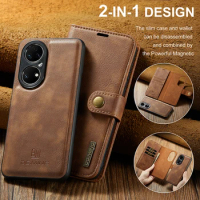 Retro Leather For Huawei P50 P40 P30 Pro Detachable Magnetic Cards Slot Phone Case For Huawei P50 Mate40 30 Pro P20 P30 P40 Lite