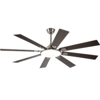 63 Inch Large Wind Ceiling Fan LED Light DC American Retro Remote Control Big Size Fans Lamp Restaurant Living Room Ceiling Fans