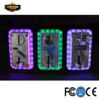 1PC Universal Colorful LED Flash Decorative Front Type Coin Selector/ Illuminate Frame Coin Acceptor for Vending Arcade Machine