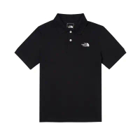 【THE NORTH FACE】The North Face北面男款黑色品牌LOGO舒適立領短袖POLO衫｜87UXJK3-XL