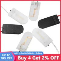 1/2/5pcs CR2032 Button Coin Cell Battery Socket Holder Case Cover With ON/OFF Switch Lead Wires 3V x2 6V Battery Storage Box
