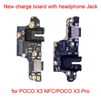 USB Plug Charge Port Charge Board for POCO X3 NFC/ POCO X3 Pro, Microphone and Headphone Jack Replacement Part, New
