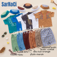 KOKO BAYI Sarkoci Baju Bayi Koko Bayi Muslim Baju Aqiqah Sarung Bayi Set Peci//Bordir// Katun