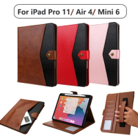 For Apple iPad Mini6 Retro Leather Tablet Cover With Pen Slot Wallet Handheld Business Smart Case For iPad Pro11 2021 iPad Air4