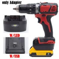 Battery Converter Adapter for DeWalt 18V Lithium to For Milwaukee 18V Power Tools W/LED/USB Port(Not include tools and battery)