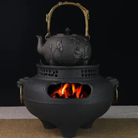 Cast iron charcoal barbecue grill table BBQ outdoor portable fuel oil stove mini tea cooker warm wine cheese heating stove 0braz
