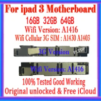 100% Original A1416 Wifi Motherboard For iPad 3 A1430 A1403 WIFI 3G Version Clean iCloud Mainboard16GB 32GB 64GB Logic Board