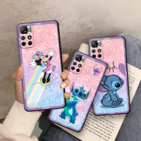 Phone Case for Redmi 12C 10C K40 9A 9C Note 11 12 9S 10 9 9T Silicone Cases Love Stitch Angel Couple