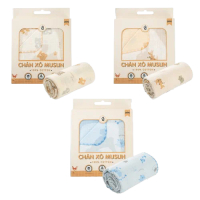 Chăn xô nhăn Cotton 4 lớp cao cấp Animo T2304_NBA002 (75x100cm,1 cái,Giao màu ngẫu nhiên)